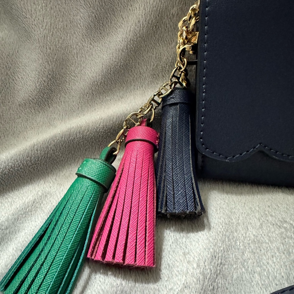 Crown and Ivy Navy Crossbody Bag with Tassels - Picture 2 of 10